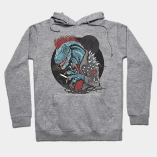 dinosaur punk raptor Hoodie